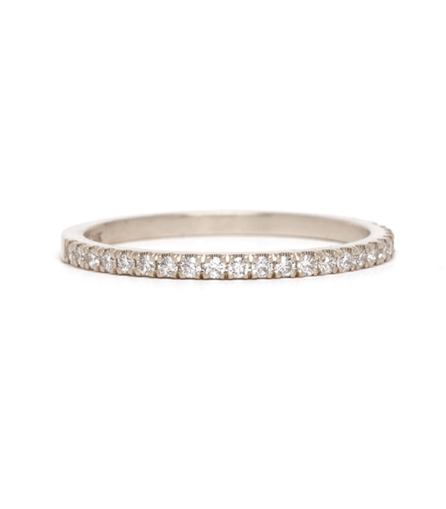 Front view of Puro Pave Diamond Band in white gold.