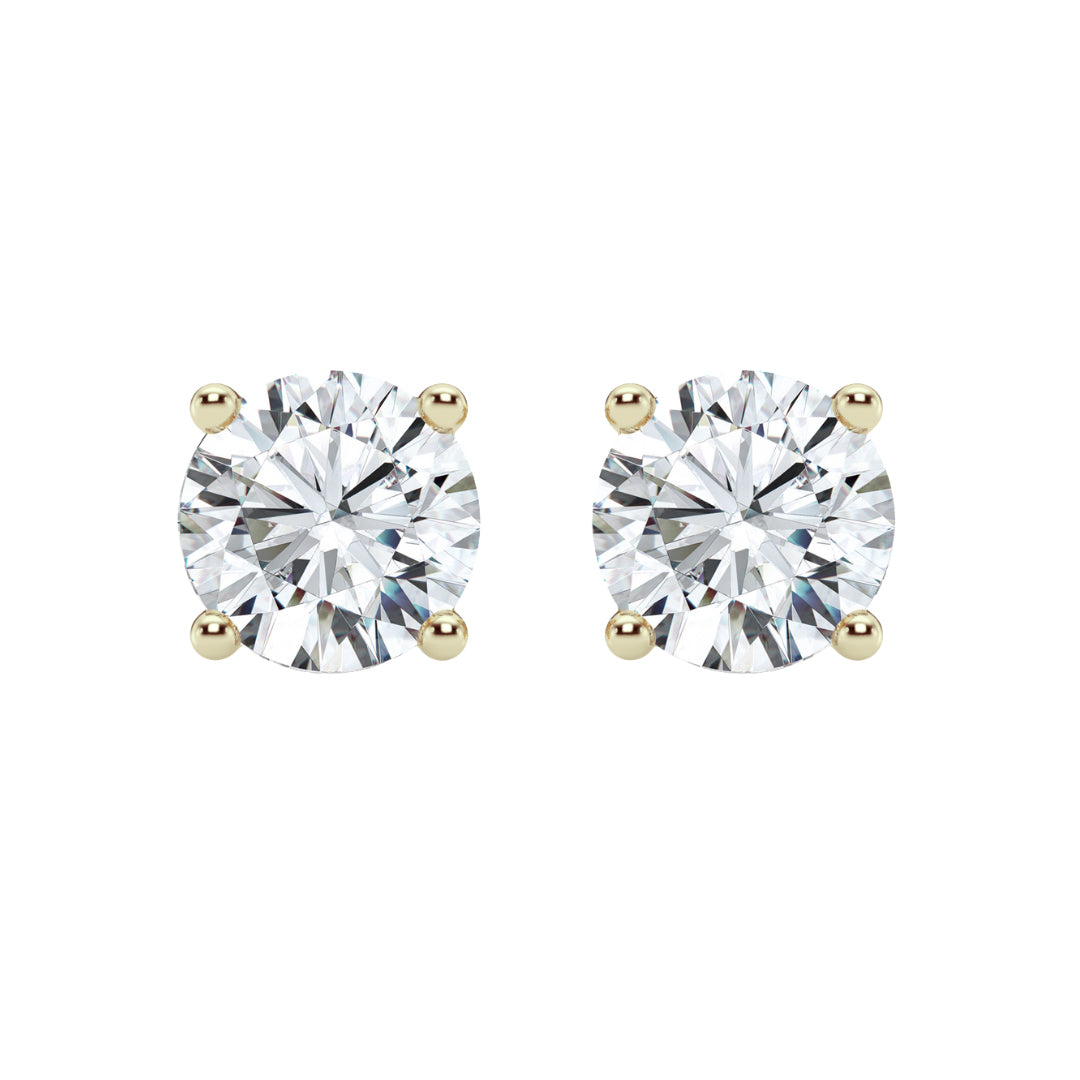 Puro 4ct diamond stud earrings in white gold front view